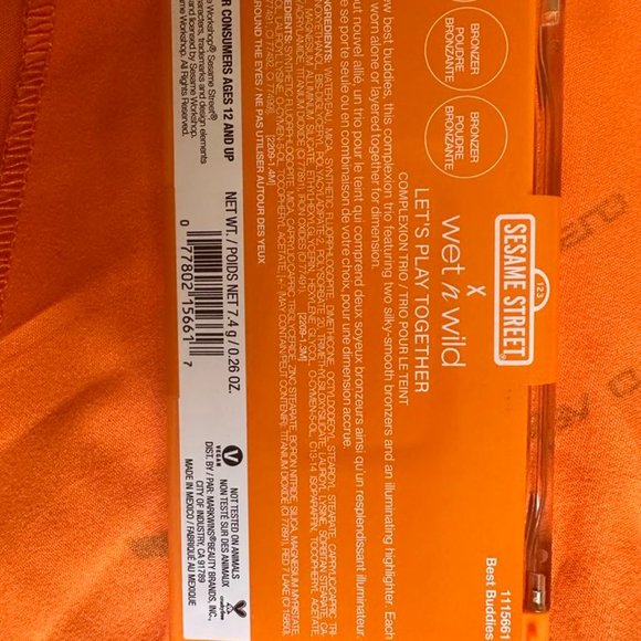 Wet n Wild SESAME STREET Bert Ernie LET'S PLAY TOGETHER Best Buddies Trio Makeup - Picture 2 of 2